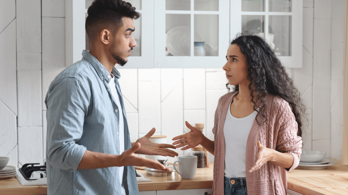 Couple argues learning about Handling Triggers in Dating